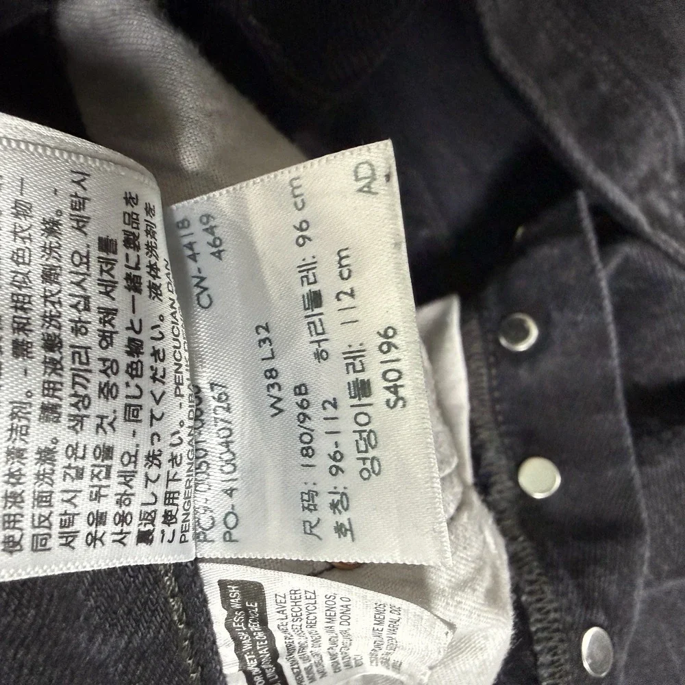 Levi's 501 Original Fit Jeans Mens 38x32 Faded Black Button Fly‎ Straight Leg